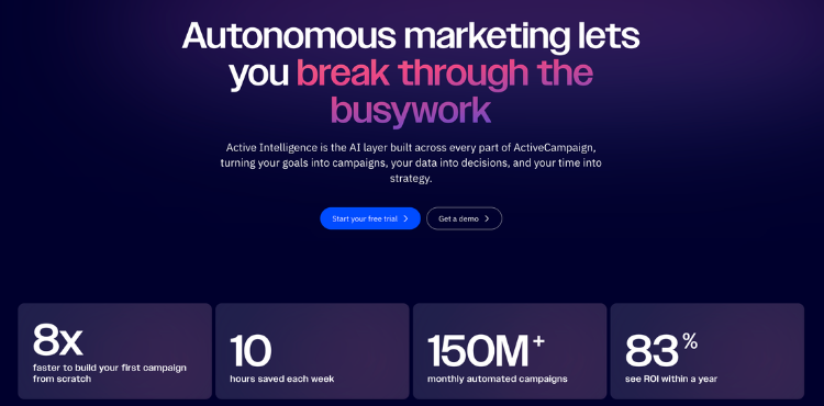 ActiveCampaign's Active Intelligence tool Autonomous Marketing